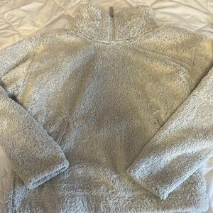 Women's Cozy Fleece Sweater - Light Gray